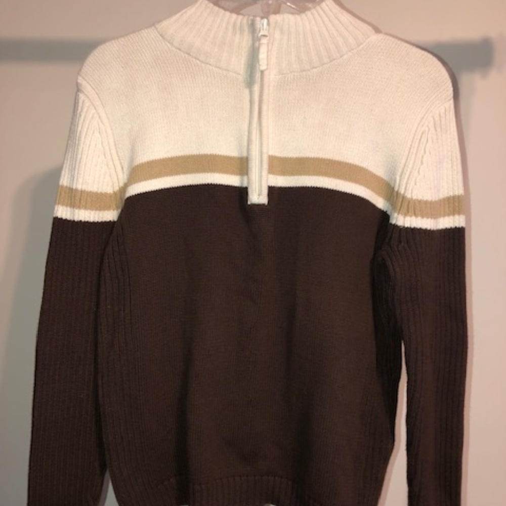 Retro Striped Zip Sweater